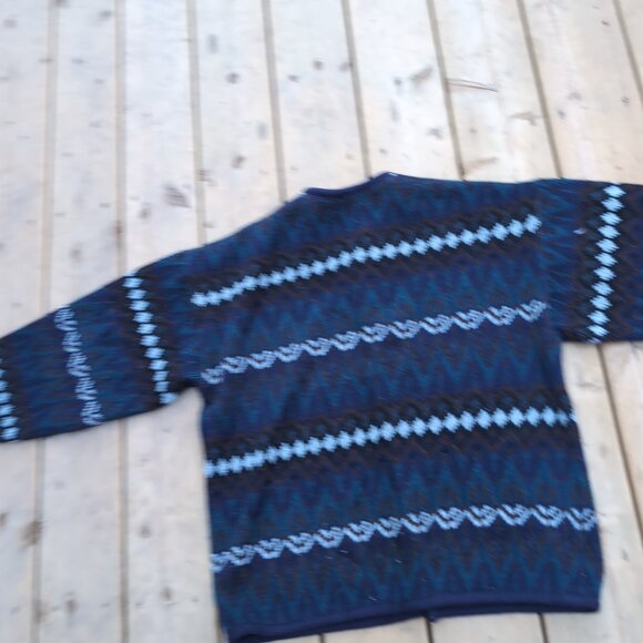ULLR Cardigan Sweater Women's Black Tight-Knit Argyle Diamond Front Button - Picture 9 of 9